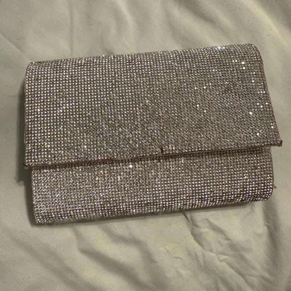 Windsor Sparkling Silver Rhinestone Clutch